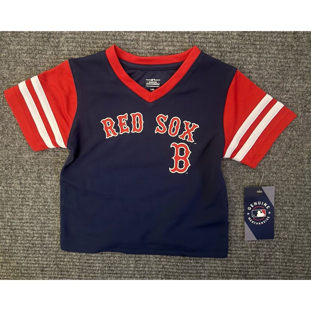 NWT Boston Red Sox Infant Jersey Shirt 12M Blue Red Genuine MLB Merchandise